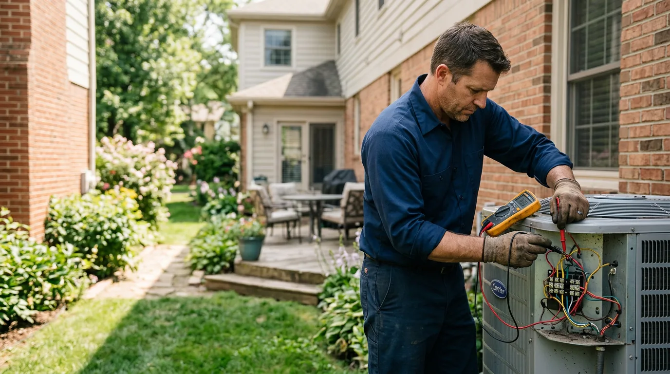 HVAC technician working near Versailles, IL